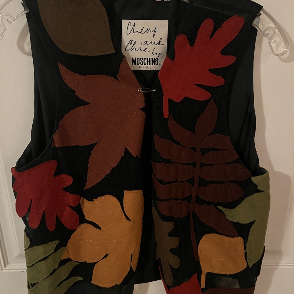 Moschino Multicolor Leaf Design Vest
